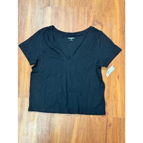 EUC! Old Navy Bestee Long Sleeve Round Neck T-Shirt Size Medium in Black - Picture 1 of 3